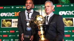 Miguel Borja y Reinaldo Rueda (DT), ganadores de la edición 2016.