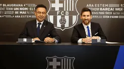 FELICES. Messi y Bartomeu, en la renovación del contrato.