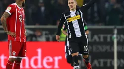 Hazard, del Monchengladbach, celebra su gol ante el Bayern