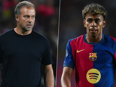 Hansi Flick, directo con Lamine Yamal tras su enojo por el cambio vs. Young Boys
