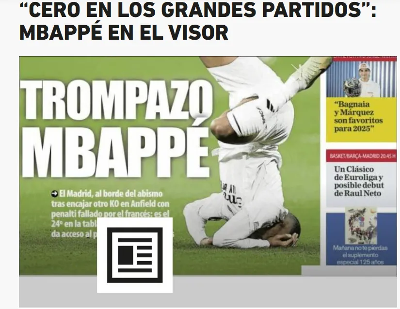 La publicación de L’Equipe sobre Kylian Mbappé post Liverpool 2 – Real Madrid 0.