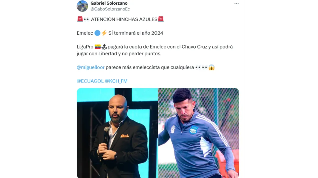 LigaPro pagaría la deuda de Emelec. (Foto: @GaboSolorzanoEc)
