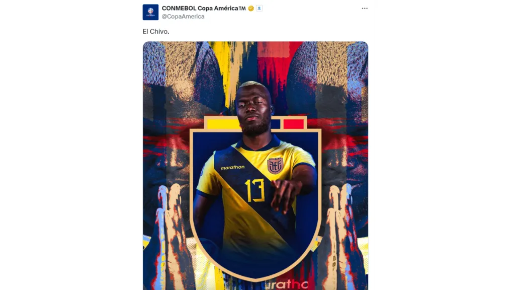 La reacción de la Conmebol a Enner Valencia. (Foto: @CopaAmerica)