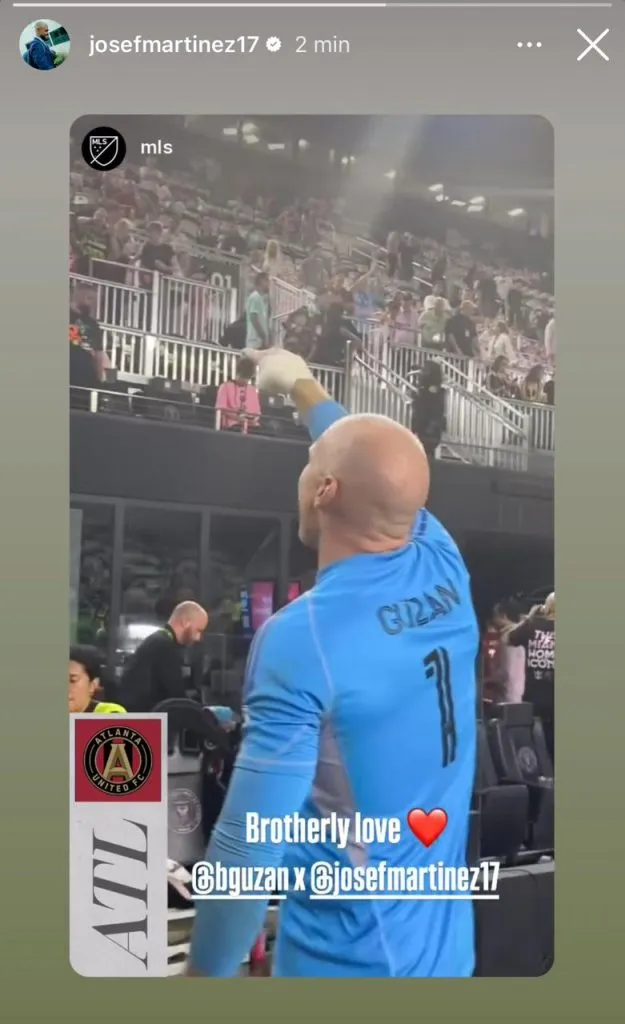 Reacción de Martínez tras eliminación de Messi. (Foto; Instagram / @josefmartinez17)