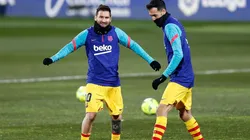 Messi y Busquets en Barcelona.