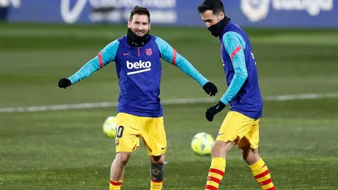 Messi y Busquets en Barcelona.