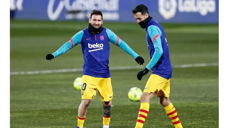 Messi y Busquets en Barcelona.