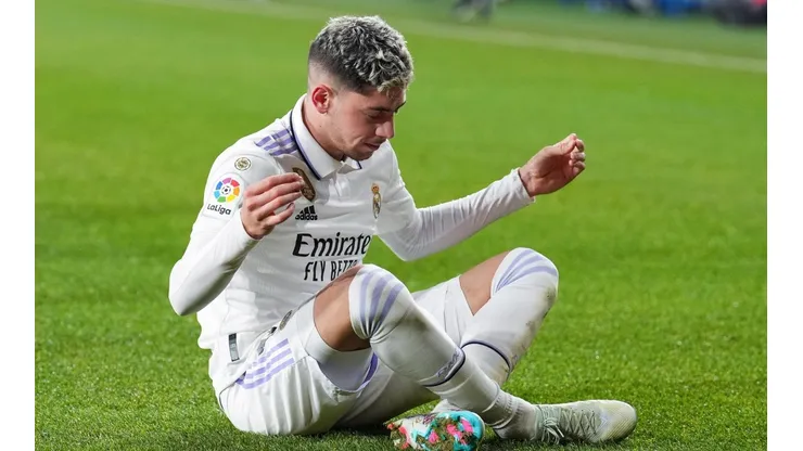 Federico Valverde en festejo de gol de Real Madrid.