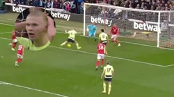 Haaland erró una doble chance inexplicable.