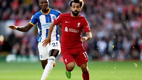 Caicedo y Salah, en un partido anterior entre Brighton y Liverpool.