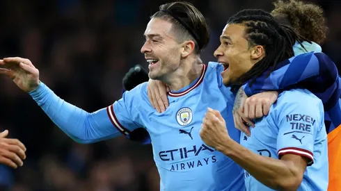 Festejo de gol de Manchester City.