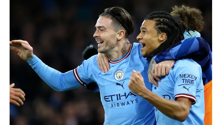 Festejo de gol de Manchester City.