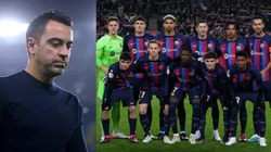 Xavi y sus jugadores.