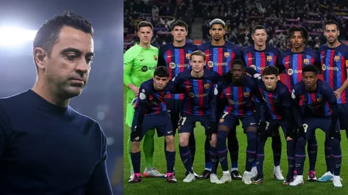 Xavi y sus jugadores.
