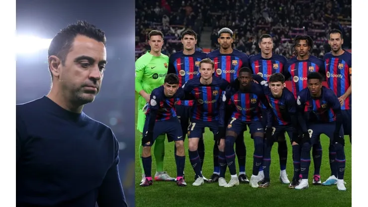 Xavi y sus jugadores.