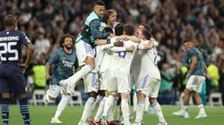 Festejo de jugadores de Real Madrid.