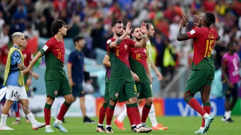 Portugal en festejo de gol.