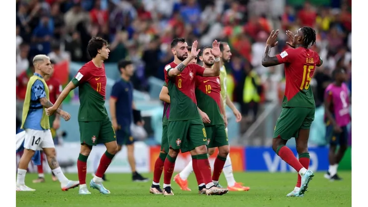 Portugal en festejo de gol.