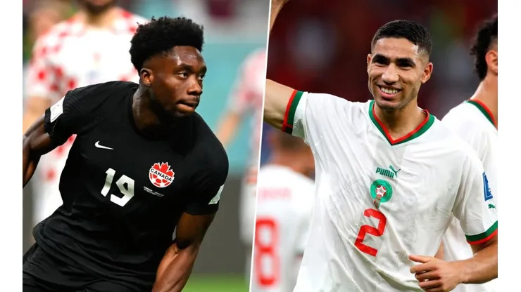 Alphonso Davies y Achraf Hakimi.