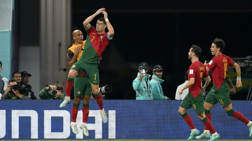 Cristiano Ronaldo celebrando su gol ante Ghana.