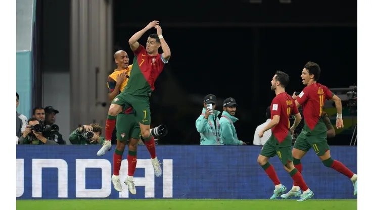 Cristiano Ronaldo celebrando su gol ante Ghana.