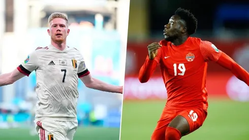 Kevin de Bruyne y Alphonso Davies.