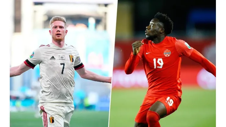 Kevin de Bruyne y Alphonso Davies.