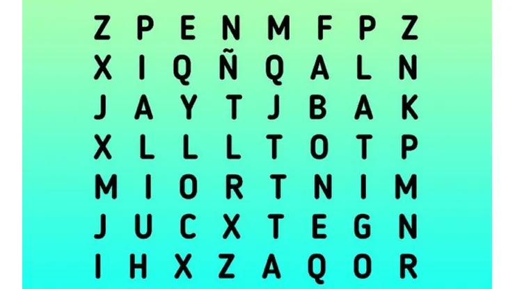 Desafío nivel fácil: encuentra la palabra LÁTIGO en la sopa de letras