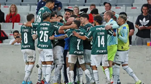 Palmeiras en celebración de gol.