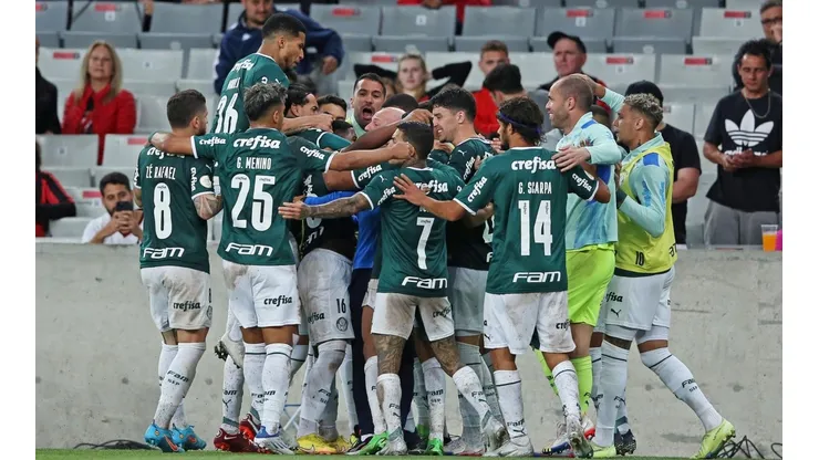 Palmeiras en celebración de gol.