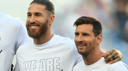 Ramos y Messi en presentación con PSG.