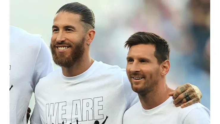 Ramos y Messi en presentación con PSG.