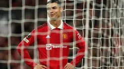 Cristiano Ronaldo en partido con Manchester United.