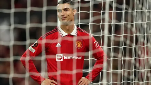 Cristiano Ronaldo en partido con Manchester United.