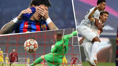 Las fuertes caídas de Barcelona contra Bayern Múnich.