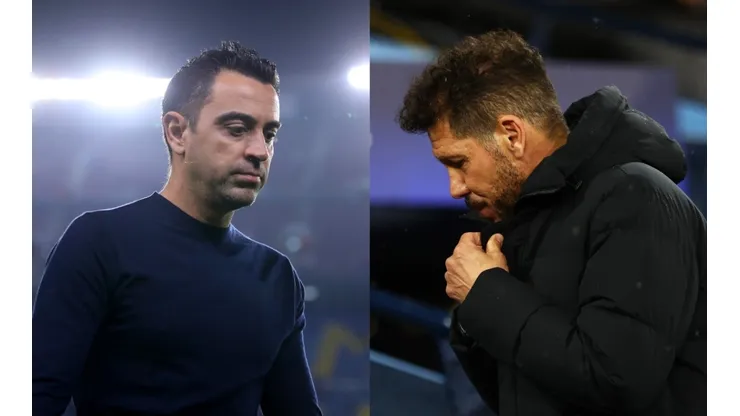 Xavi Hernández y Diego Simeone, entrenadores de Barcelona y Atlético de Madrid.