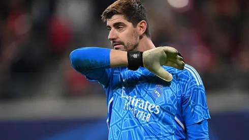 Courtois con Real Madrid ante Leipzig.