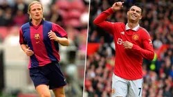 Emmanuel Petit y Cristiano Ronaldo.