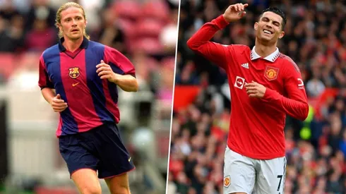 Emmanuel Petit y Cristiano Ronaldo.