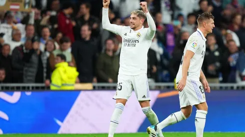 Valverde en celebración de gol.