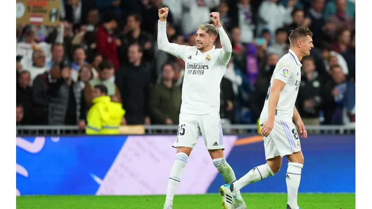 Valverde en celebración de gol.