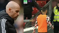 Erik Ten Hag y Cristiano Ronaldo anoche.