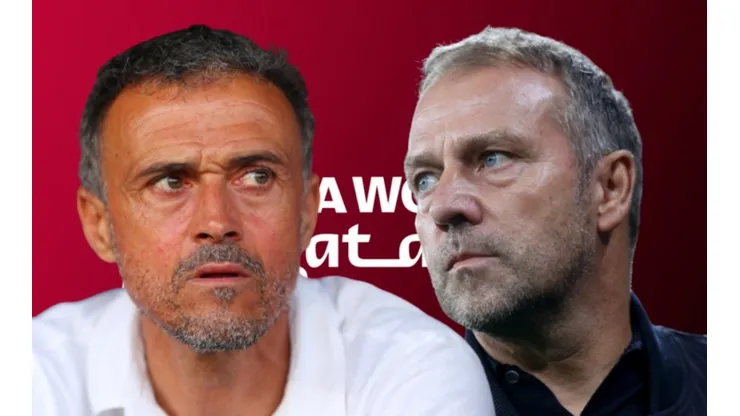 Luis Enrique y Hans Flick, entrenadores de España y Alemania.