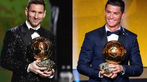 Lionel Messi y Cristiano Ronaldo con el Balón de Oro.
