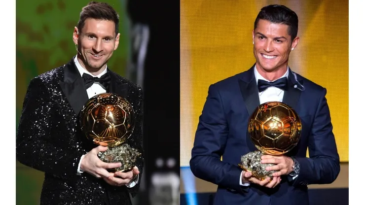 Lionel Messi y Cristiano Ronaldo con el Balón de Oro.