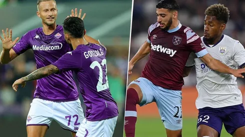 Fiorentina en festejo y West Ham, dos equipos que triunfaron.