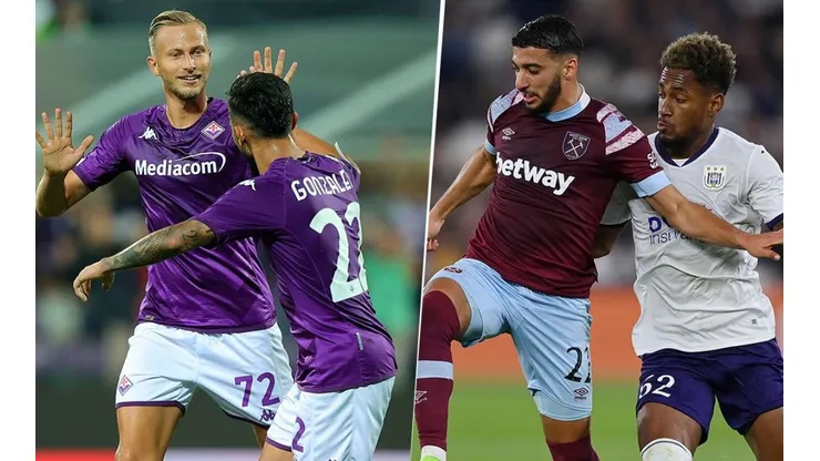 Fiorentina en festejo y West Ham, dos equipos que triunfaron.