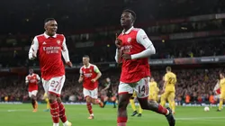 Eddie Nketiah celebra el primer gol del partido.