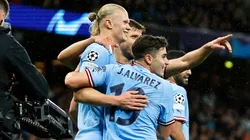 Haaland y su abrazo con Julián Álvarez, ambos goleadores