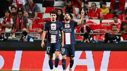 El festejo de Messi por su gol.